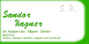 sandor wagner business card